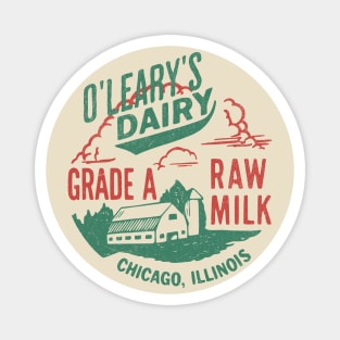 Vintage O’Leary Dairy Retro Farm Parody Great Chicago Fire Magnet